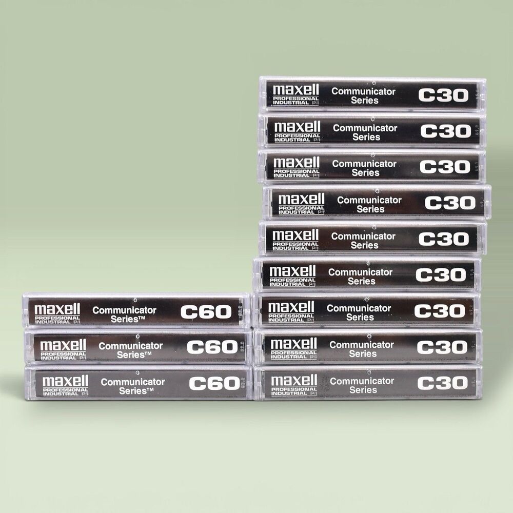 lot of 12 maxell c60(3) c30 (9) communicator series cassette tapes blank sealed